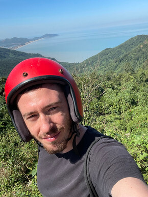 Selfie on a motorcycle trip in Da Nang