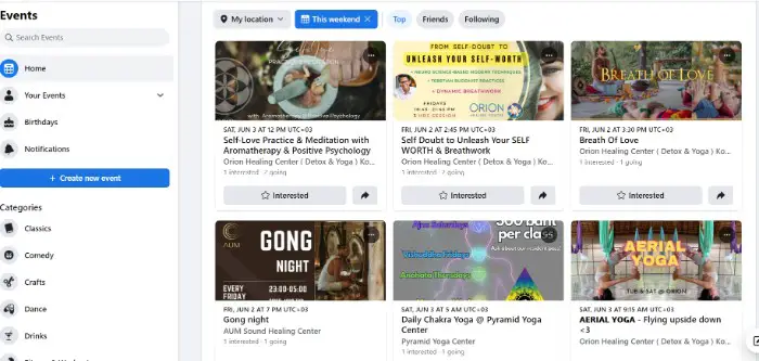 Facebooks events in koh phangan