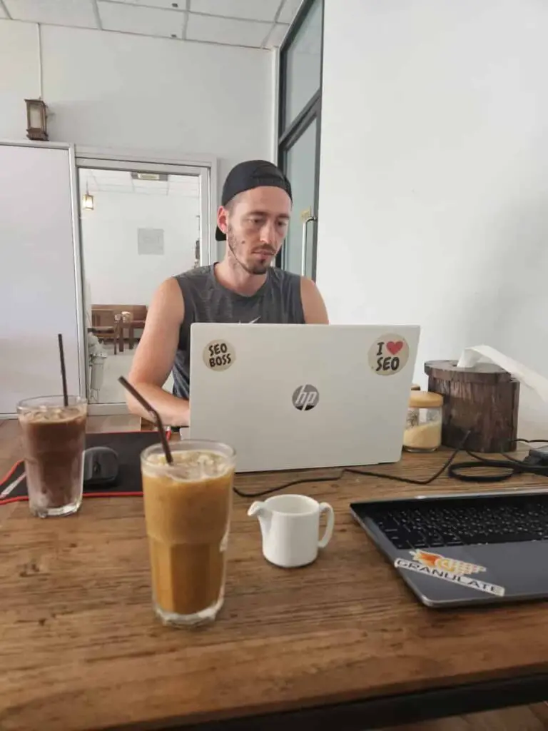 I work from a cafe in Koh Phangan
